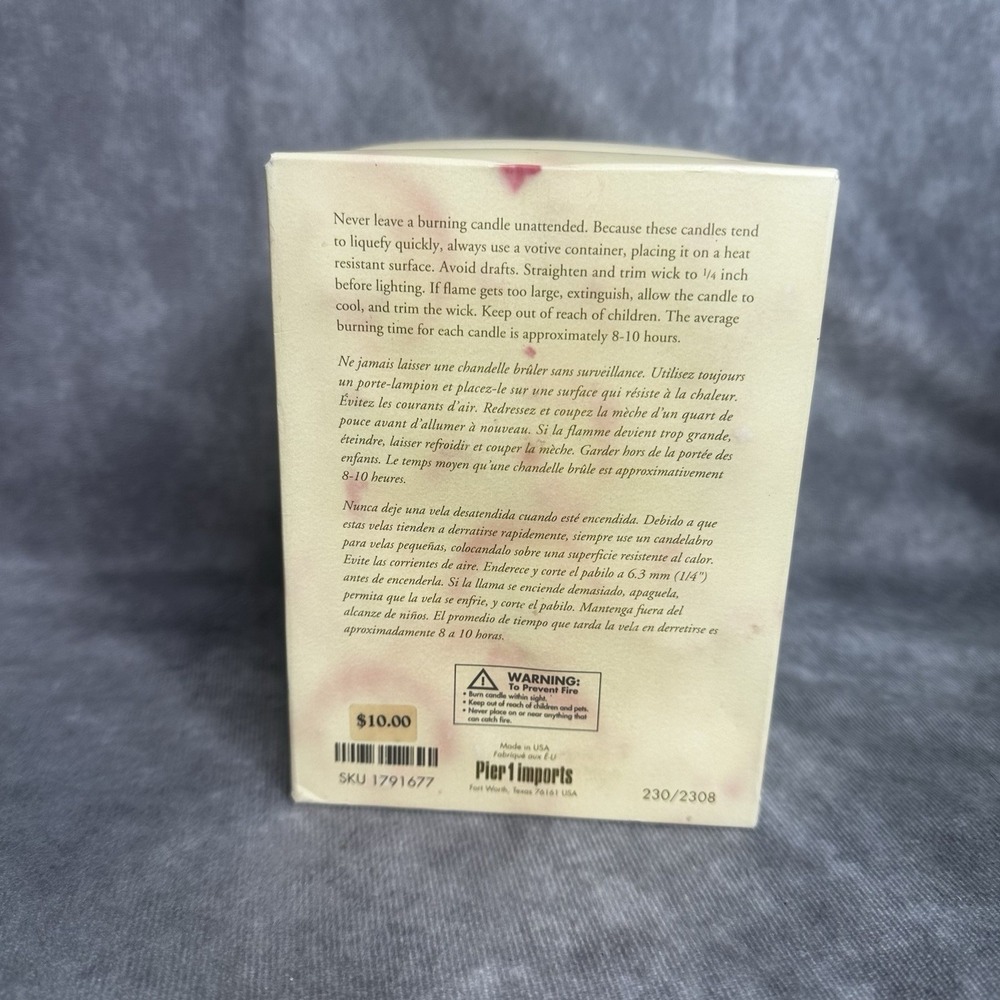 2 Discontinued Pier One Cranberry Balsam Votive Candles Box Of 12 - Picture 5 of 5